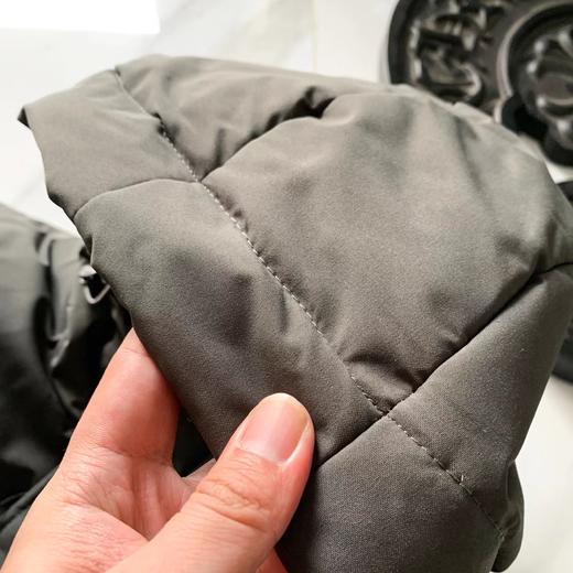 D110788男装黑色宽松休闲中长款立领连帽棉服外套 商品图12