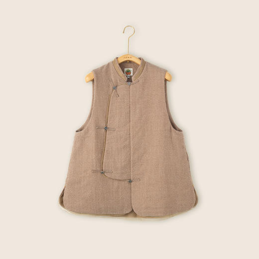 福宝 奢华100羊毛桑蚕丝 睫毛细纱琵琶襟 银扣中式小坎 山林曦照 商品图0