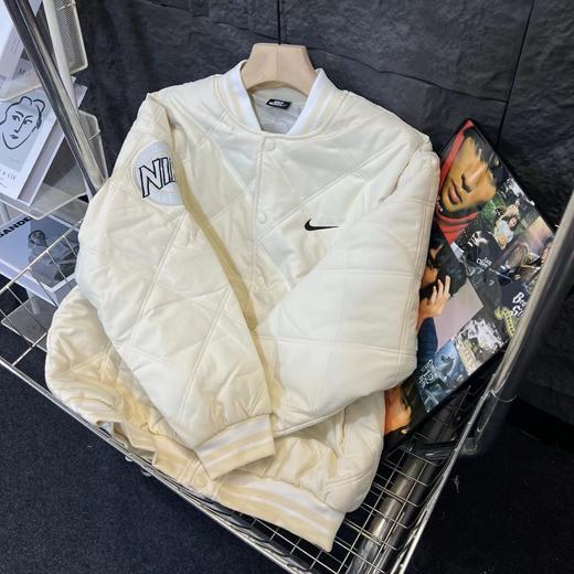 D110797复古菱格背后logo贴布绣棒球服棉服夹克外套 商品图1