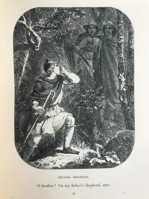 1858年 弥尔顿《酒神之假面舞会》 福斯特等艺术家30幅丹泽尔兄弟雕版版画插图 漆布精装32开 商品图13