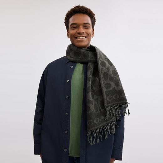 蔻C新款老花双面羊绒围巾   男女同款 商品图5