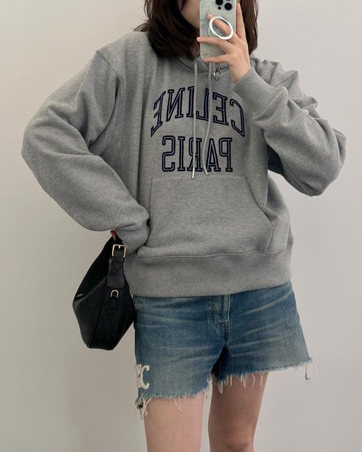 中性款植绒印花连帽卫衣hu008 商品图3