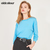 oldcolour春季蓝色简约气质宽松百搭中袖T恤女N13022348 商品缩略图4