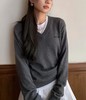 中性款羊毛假两件针织衫毛衣hu017 商品缩略图3