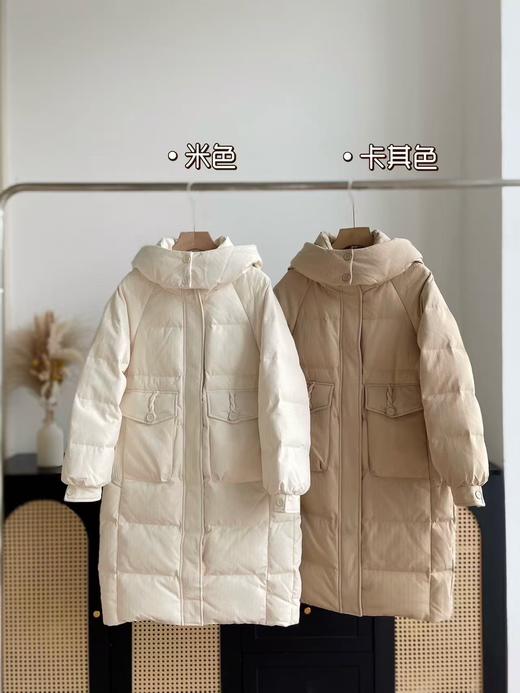 双十一活动雪*飞剪标加厚长款连帽羽绒服 商品图0