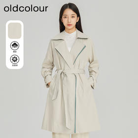 oldcolour春季高级感气质收腰显瘦中长款白色风衣外套女O14047092B