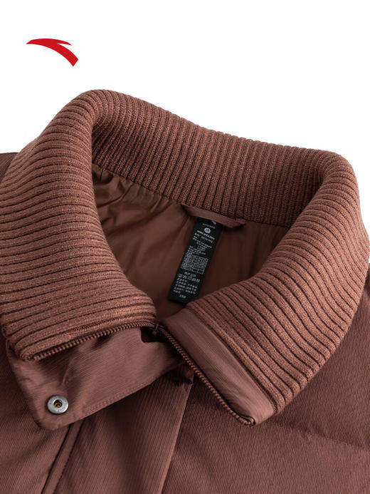 安踏（ANTA）【关晓彤同款】短款羽绒服防泼水女针织拼接翻领棉服162547914 【75%鸭绒】枫叶咖-3 商品图1