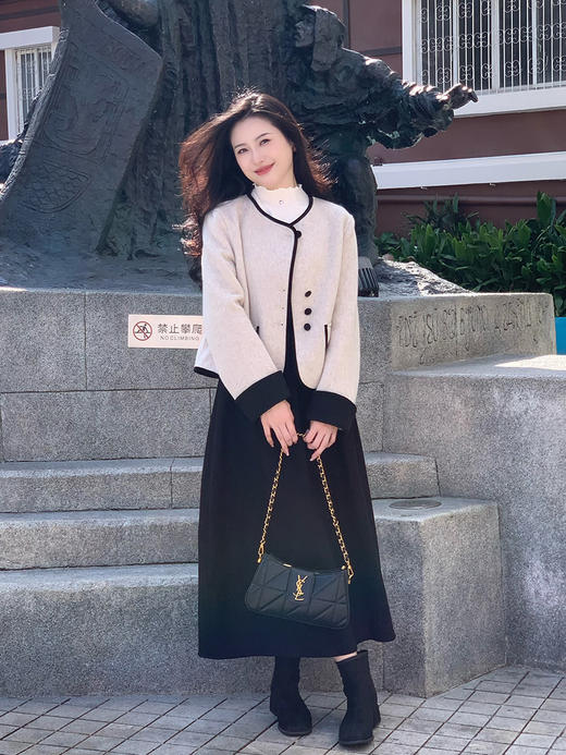 【百图lulu定制】【从容双面呢】澳洲进口 100%美丽诺羊毛 撞色 香风  双面呢 商品图3