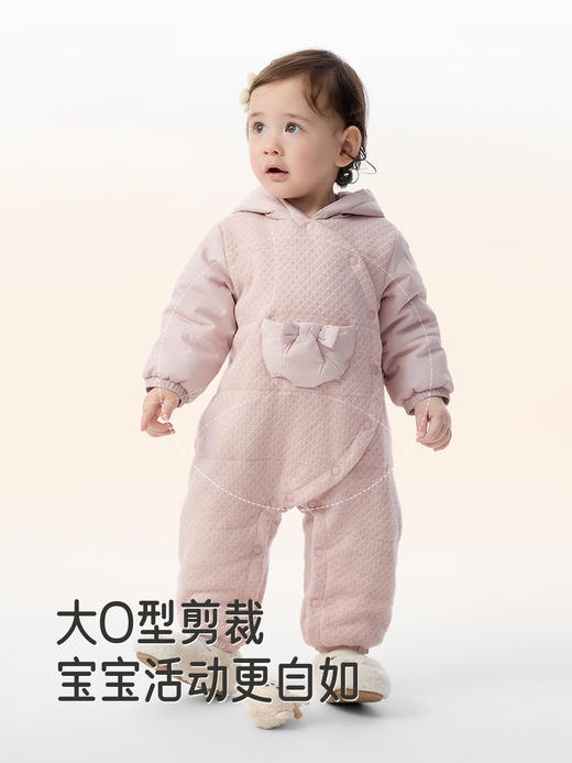 英氏婴儿连体衣爬服连帽三防冬季夹棉宝宝保暖新款YRHFJ4R035A 商品图4