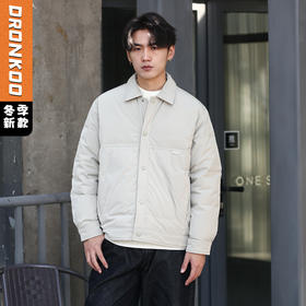 DRONKOO 2025 翻领前襟口袋钉扣基础款短款中厚羽绒服
