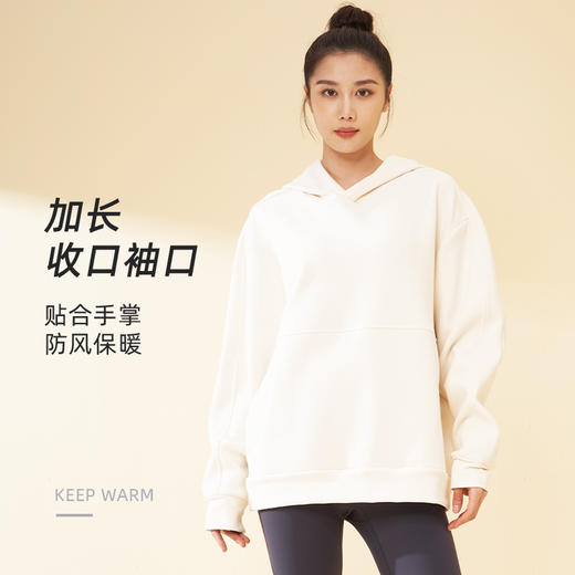 爱帝女士厚款考拉绒连帽休闲卫衣套头纯色上衣 商品图5