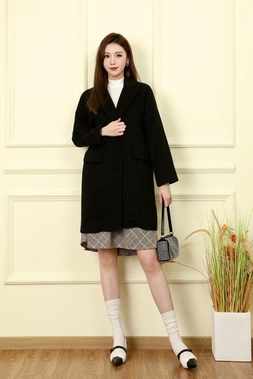 ELLA JADE 黑色宽松款呢子大衣外套 17827 商品图2
