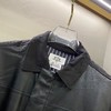 D110759联名款拼接皮革logo翻领皮衣夹克外套 商品缩略图3