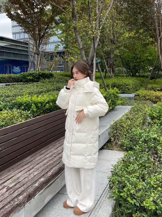 双十一活动雪*飞剪标加厚长款连帽羽绒服 商品图1