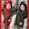 红色圣诞围巾女冬季高级感氛围格子围脖过节新年礼物秋冬2025新款 商品缩略图0