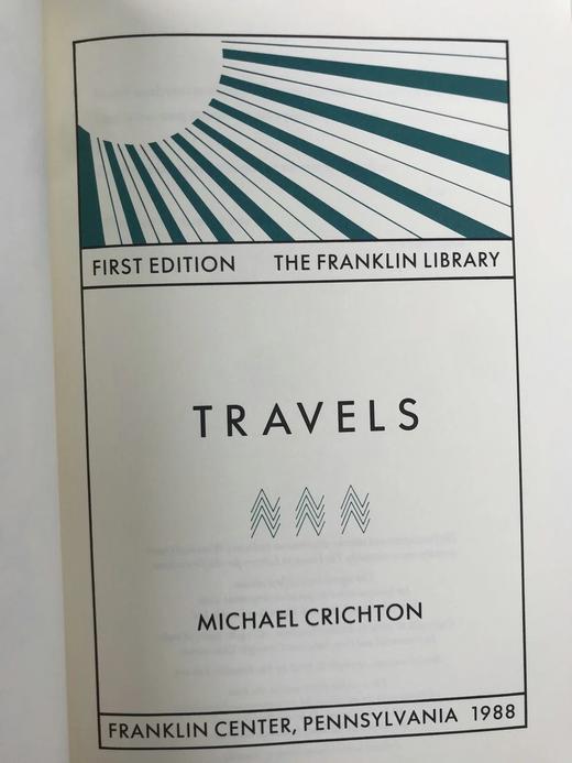 签名首版！迈克尔·克莱顿《旅行》 富兰克林图书馆豪华仿皮本 商品图4