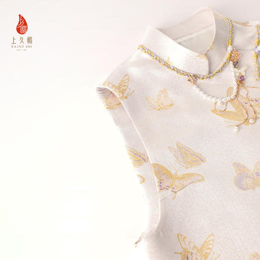 上久楷新中式中国风宋锦马甲高端女装晴春蝶戏图CY1045207011 商品图2