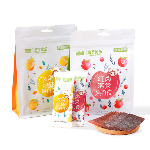 悠了优乐·新疆伊犁双味果丹皮 红肉海棠 + 大果沙棘 108g*2  酸甜不腻口 商品图0