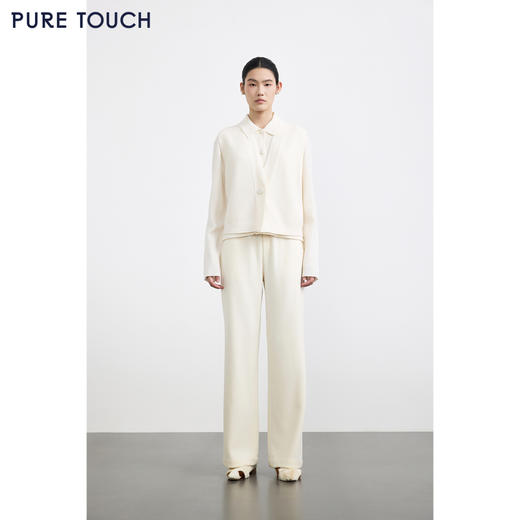 商场同款PURE TOUCH女装25冬新款绵羊毛针织开衫马甲一粒扣毛背心 商品图3