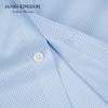 【专柜正品  免烫千鸟格】占姆士男士长袖100%纯棉水柔免烫千鸟格商务休闲正装免烫蓝格衬衫 商品缩略图4