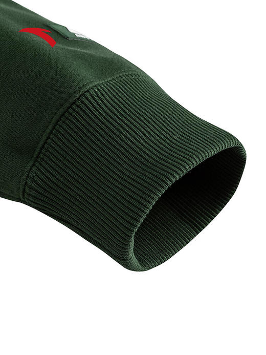 安踏【王一博同款】轻暖绒连帽卫衣滑板系列男女休闲上衣172548701N 【王一博同款】松翠绿-2 商品图3