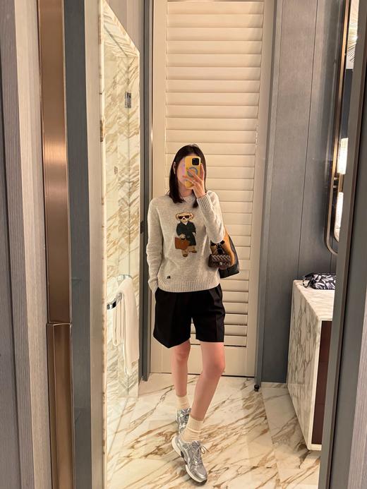 拉夫劳伦 25年秋冬紫标系列最新款 灰色墨镜小熊针织衫(KX*MM) 商品图5