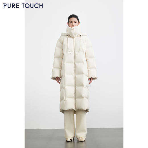 商场同款PURE TOUCH女装25秋冬白鸭绒羽绒服长款可拆卸帽加厚外套 商品图1