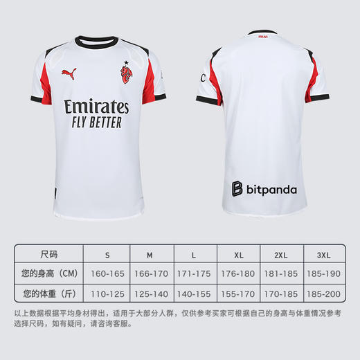 小李子彪马25-26赛季AC米兰客场球员版短袖比赛球衣成人足球服779970 02 商品图4