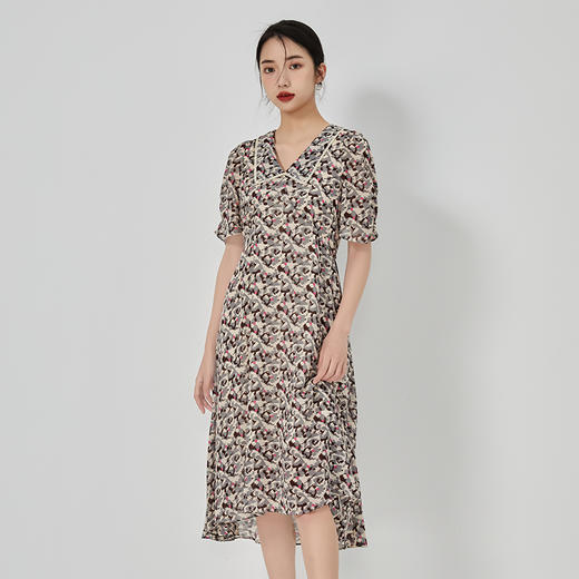 oldcolour夏收腰显瘦法式气质碎花长款连衣裙减龄女N23101330 商品图3