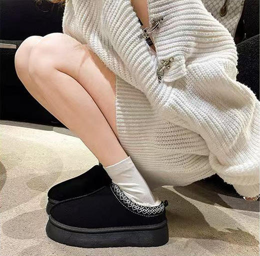 老米优品🎈福利！加购+两双￥79.9元❤可家居，可外穿！《冬款加绒保暖雪地靴半拖/勃肯鞋》 加绒保暖 轻便舒适 商品图6