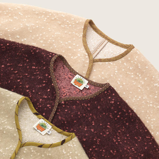 小时裳 唐纹织锦绒扣 山林经典复刻平裁羊毛三季圆领减龄短衣 商品图0