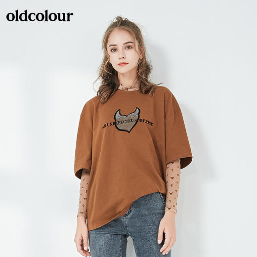oldcolour春秋季商场同款白色通勤百搭气质长袖T恤女N32023242 商品图4