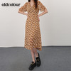 oldcolour夏收腰显瘦法式气质碎花长款连衣裙减龄女N23101330 商品缩略图1
