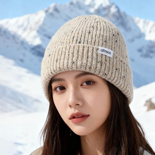 afmos户外防风防水保暖帽子男女秋冬登山滑雪徒步防雨针织毛线帽 商品图1