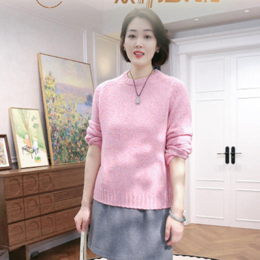 火桐hooton 樱落枝头 银丝花纱山羊绒圆领套头衫82452 商品图4