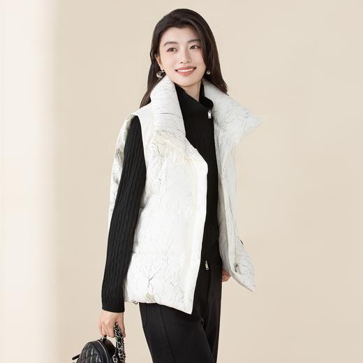 SRJ8BE159诗梦柔光白羽绒马甲 商品图1