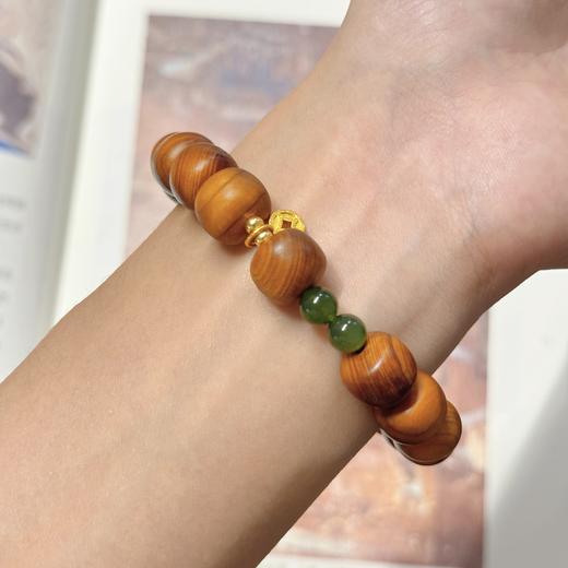 【崖柏铜钱老型珠手串】敦煌小众福泽崖柏铜钱佛珠文玩手串 商品图2