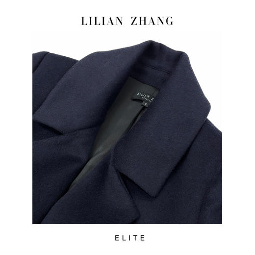 定制—静奢风—温莎藏青—经典英伦风—秋冬气场收腰羊毛大衣 2506014 商品图2