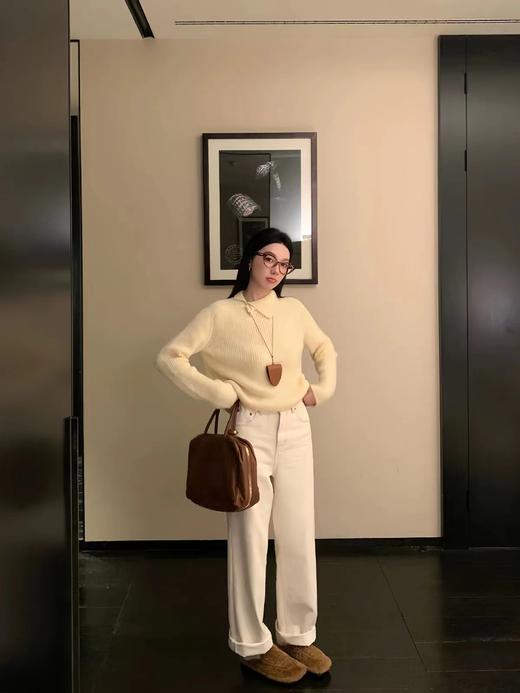 D110780时髦冬季加绒加厚阔腿牛仔裤高腰显瘦窄版直筒裤 商品图7