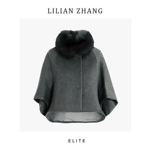 定制—静奢风—温莎雅绒—时尚百搭狐狸毛羊绒秋冬短款斗篷  2506011 商品图0