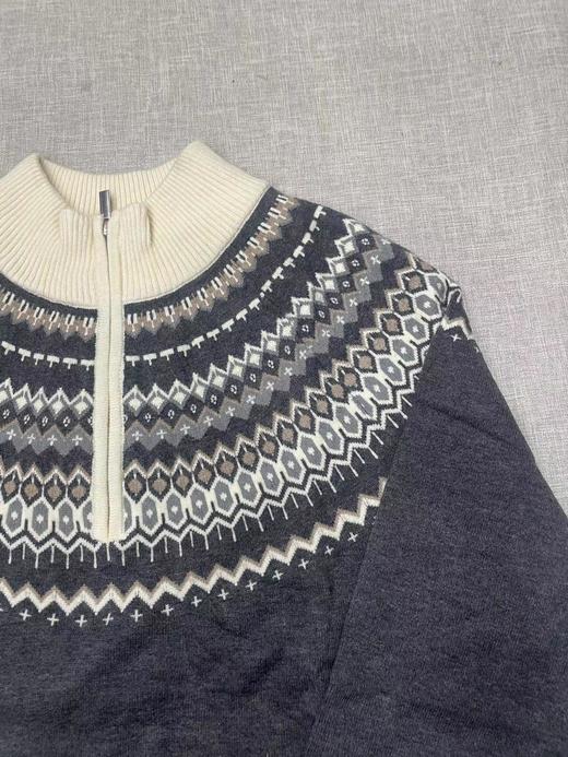 D110795秋冬新款羊毛混纺套头针织提花费尔岛毛衣 商品图10