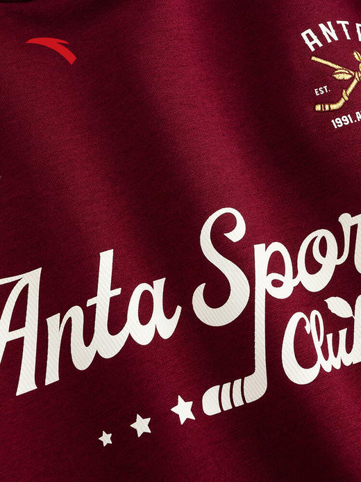 安踏连帽卫衣 女装2025冬季新款加绒帽衫宽松长袖运动上衣162548705N 安可拉红-3 商品图4