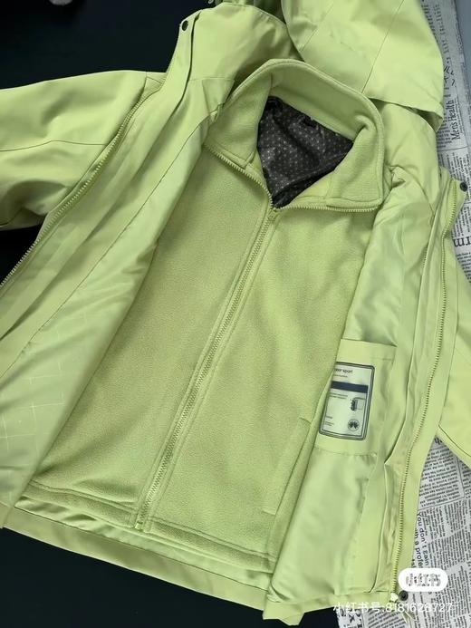 D110769可拆卸双层设计三合一两件套苹果绿冲锋衣 商品图9