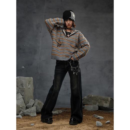 时尚软糯撞色条纹毛衣-纪念日百货门店同款166695851 商品图3