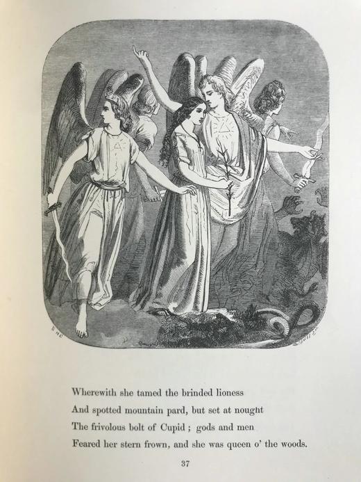 1858年 弥尔顿《酒神之假面舞会》 福斯特等艺术家30幅丹泽尔兄弟雕版版画插图 漆布精装32开 商品图14
