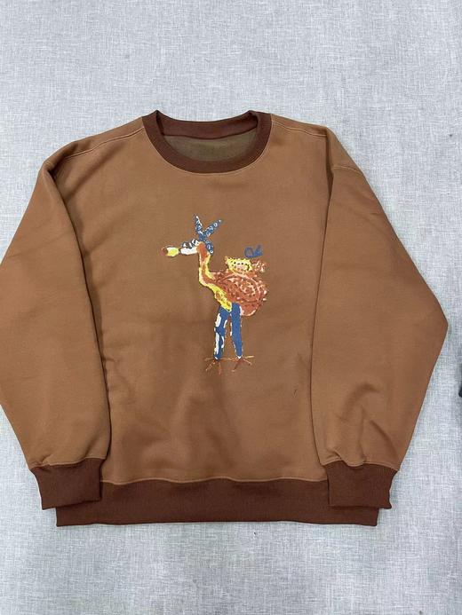 D110796日系25秋冬季新品火烈鸟拼接时尚加绒显瘦百搭卫衣 商品图11