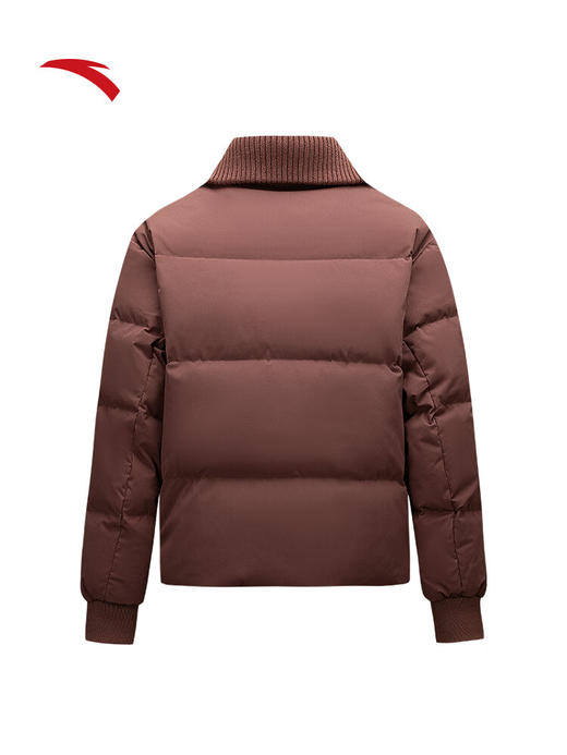 安踏（ANTA）【关晓彤同款】短款羽绒服防泼水女针织拼接翻领棉服162547914 【75%鸭绒】枫叶咖-3 商品图0