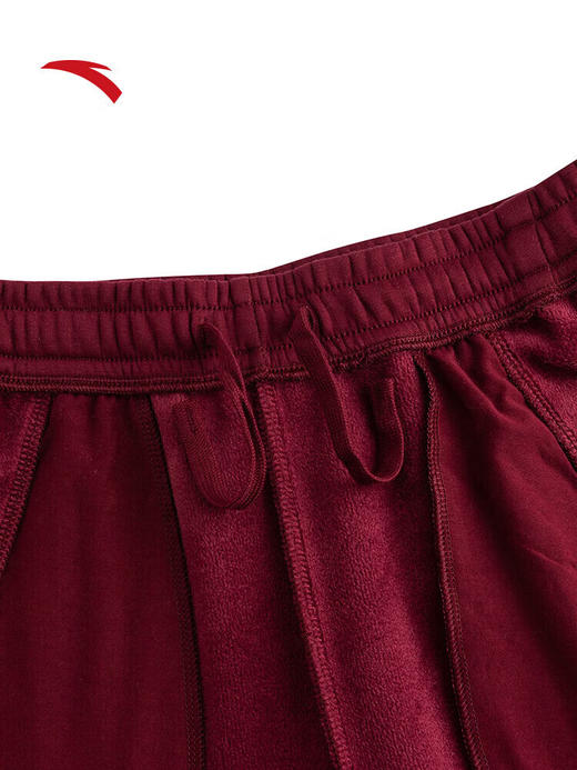 安踏锥形束脚卫裤女款2025新款加绒保暖百搭休闲裤长裤162548304N 安可拉红-2 商品图2