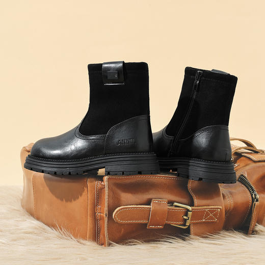 ANNIL/安奈儿童鞋女童6-12岁加绒加厚马丁靴儿童HG5409643 商品图1