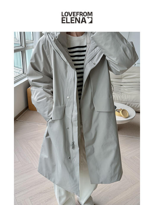 90鹅绒 简约户外款 防水透气  中长款羽绒服 商品图2